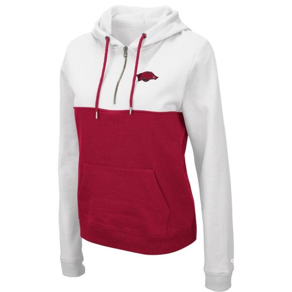 Colosseum NWT Arkansas Razorbacks Aidan Lightweight Half-Zip Hoodie Size M - Picture 1 of 6